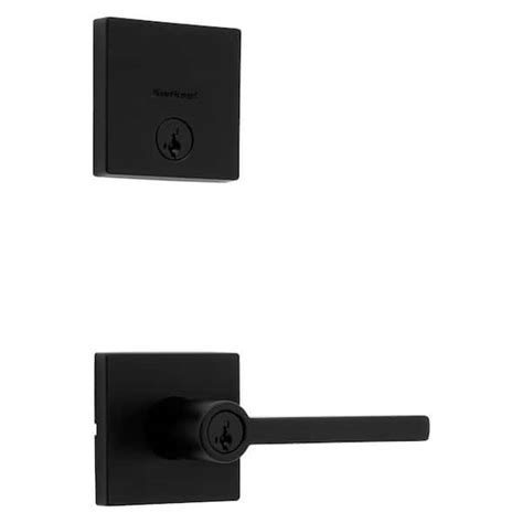 Kwikset Halifax Matte Black Entry Door Lever With Single Cylinder