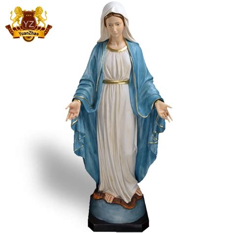 Outdoor Life Size Fiberglass Religious Statues Virgin Mary Sculpture