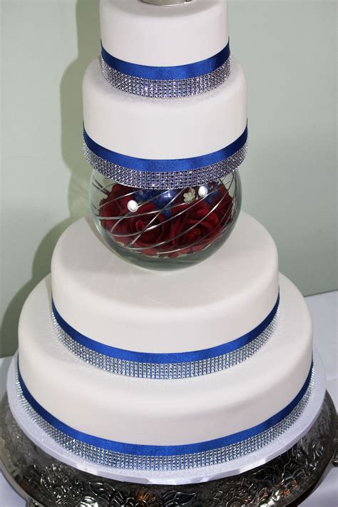 Blue Bedazzled Beauty Impostuer Wedding Cake Cake Wedding Cakes