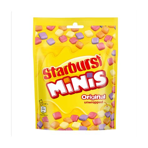 Starburst Minis Vegan Chewy Sweets Fruit Flavoured Pouch Bag 137g