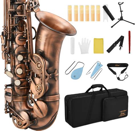 Eastar Alto Saxophone Antique Red Sax Eb E Flat Student Full Kit With