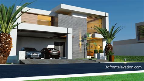 3d Front Beautiful Contemporary House