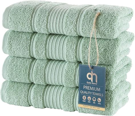 Qute Home Towels 100 Turkish Cotton Teal Green Hand Towels Set Super