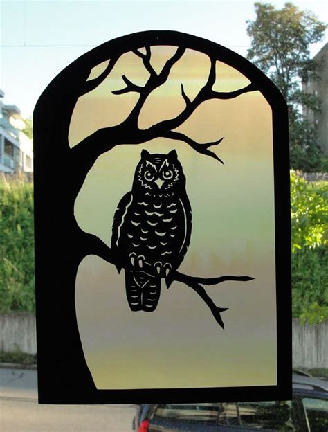 Von einem teelicht, von beiden seiten ausschneiden, aufhängen, fertig. owl transparency | Pochoir silhouette, Fleurs en papier ...