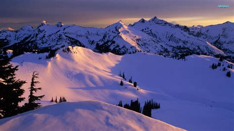 Snowy Mountain Sunset Wallpapers Desktop Background Epic