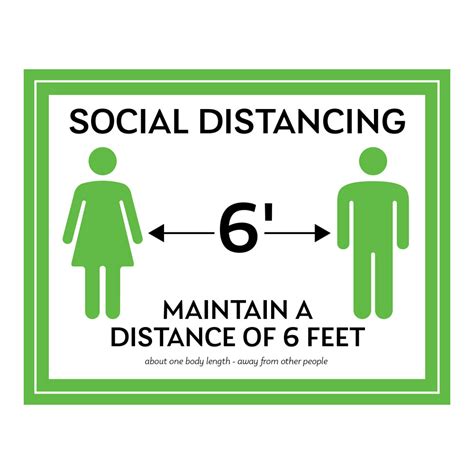 Maintain A Distance Of Six Feet Sign Schwaab Inc