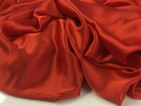 New Red Pure 100 Silk Sandwash Satin Fabric 53” 135cm Beautiful Red