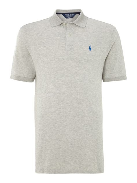 Ralph Lauren Golf Contrast Collar Polo Shirt In Gray For Men Grey Marl