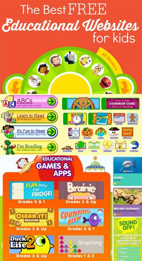 The Best Free Educational Websites For Kids Infograph