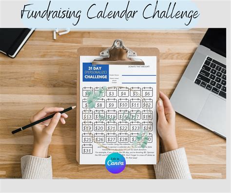 Calendar Fundraising Template Etsy