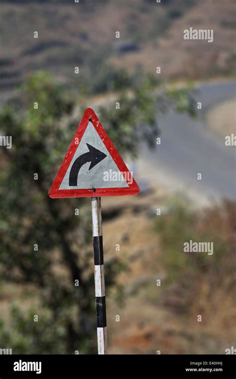Turn Right Road Sign Board Stock Photo Alamy