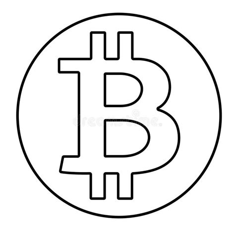 White Bitcoin Sign Icon On Black Background Crypto Currency Stock