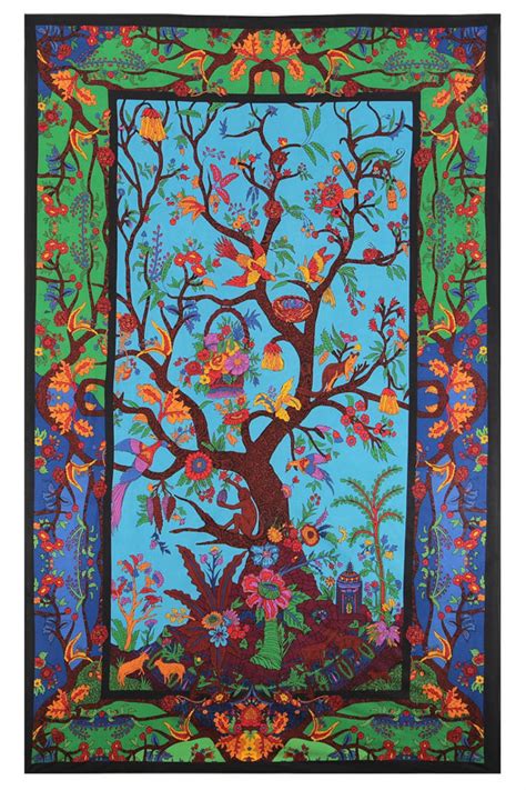 3d Colorful Tree Of Life Tapestry 60x90