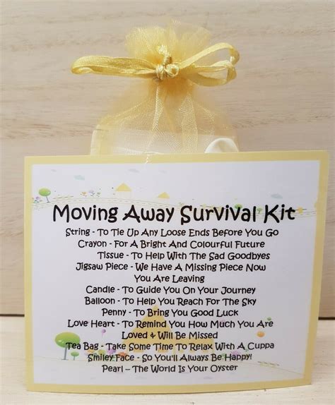 Moving Away Survival Kit A Unique Fun Novelty T And Keepsake