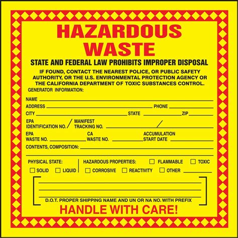 Free Hazardous Waste Label Template 8 3 3 Hazardous Waste Labeling