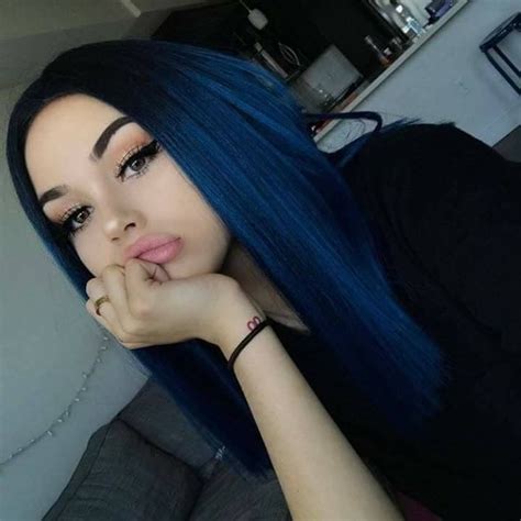 Pin By Anna On Hair Midnight Blue Hair Hair Inspo Color Cool Hair Color