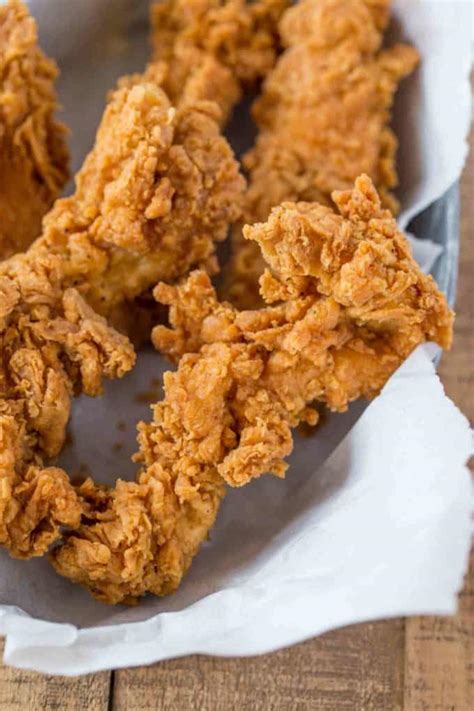 Fried chicken tendersjuicy, tender, marinated chicken dipped in coating and fried until perfectly crispy. Super Crispy Chicken Tenders - Dinner, then Dessert