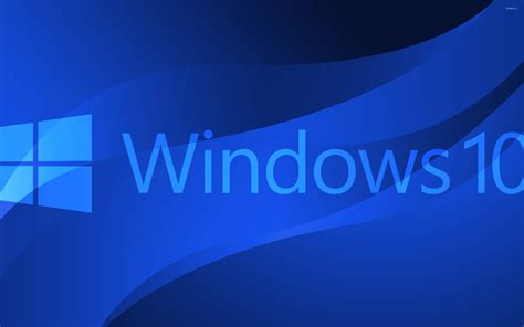 Windows 10 Text Logo On Blue Curves Wallpaper Computer Wallpapers