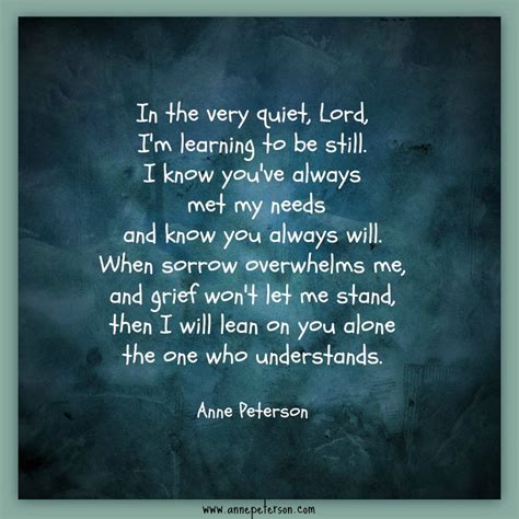 Newest episode to our powerful life poetry series. grief, be still, sorrows overwhelm, lean on God, Anne ...