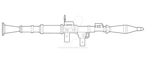 Rpg Lineart By Masterchieffox Guns Drawing Outline Art Bullet Drawing
