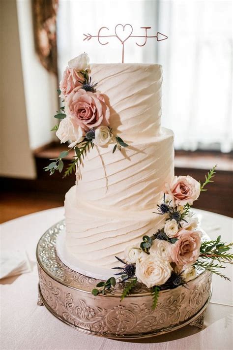 Dusty Rose Floral Wedding Cake Emmalovesweddings