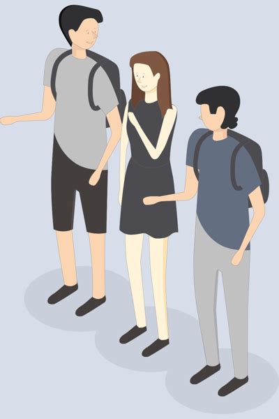 Archade Axonometric Couple Standing Talking Vector Drawings