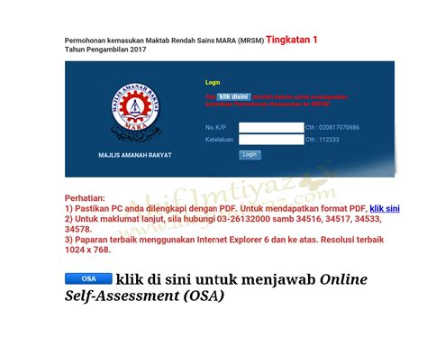 Maktab rendah sains mara (mrsm). Permohonan Kemasukan Maktab Rendah Sains MARA (MRSM ...