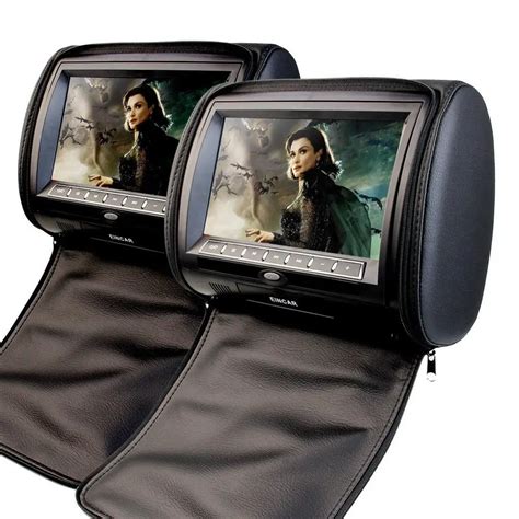 Eincar Black 2 X Twin Car Headrest Dvd Player 9 Inch Hd Touch Key With