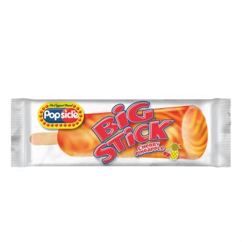 Popsicle Big Stick Ice Pops Cherry Pineapple Artificially Flavored