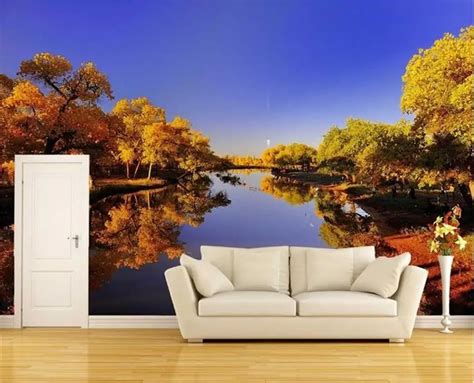 3d Custom Photo Mural 3d Wallpaper Park Lake Forest Scenery Decor