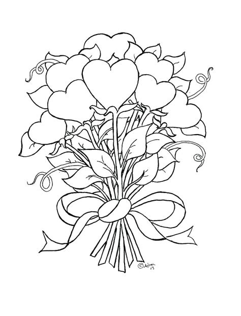 Print and color valentine's day pdf coloring books from primarygames. Heart With Roses Coloring Pages at GetColorings.com | Free ...
