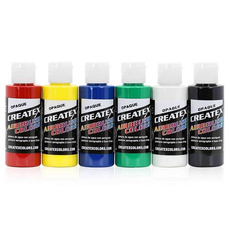 Createx Colors Airbrush Paint Primary Opaque Set 5803 00 6 Colors 2