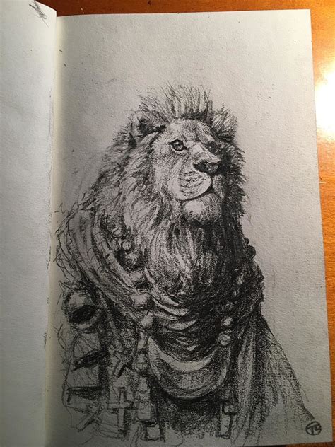 Artstation African Oracle A Quick Sketch Of A Lion Tomek Larek