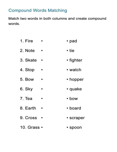 3 Compound Words Worksheets And Activities All Esl