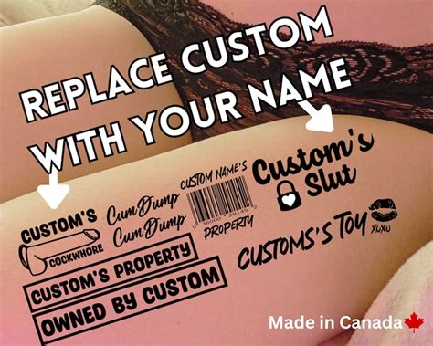 Personalised Adult Temporary Tattoos Bdsm Tattoos Ddlg Owned Fetish Tattoo Sexy Tattoo
