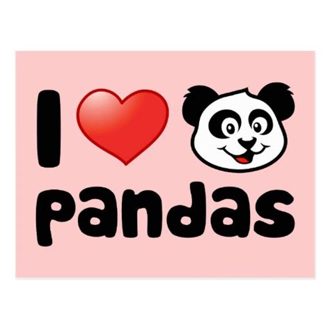 I Love Pandas Postcard Zazzle