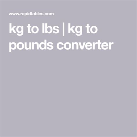15 kg ÷ 0.45359237 = 33.06933933 lb result: kg to lbs | kg to pounds converter | Baking measurement ...