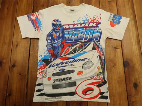 1999 Mark Martin Rock Solid All Over Print Nascar T Shirt Size Etsy