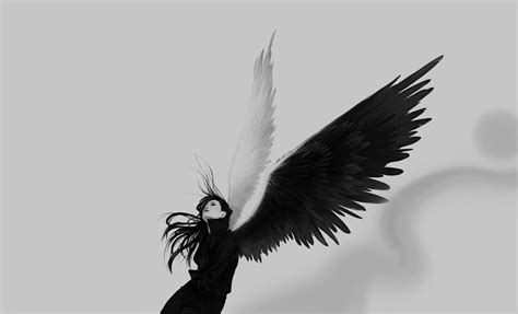 Angels wings black minimalistic simple wallpapers. angel, Black, White, Wings HD Wallpapers / Desktop and ...