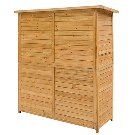 Ubesgoo 64 Wooden Storage Shed Garden Outdoor Fir Wood Lockers Double