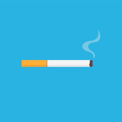 Premium Vector Lit Cigarette With Smoke Flat Vector Illustration