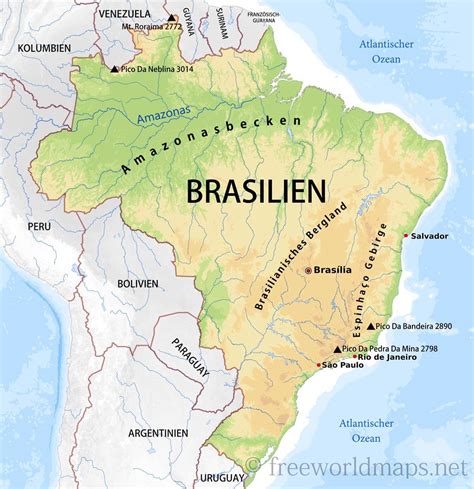 Karte Von Brasilien Freeworldmaps Net