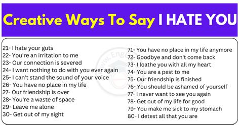 how to say i hate you 150 creative ways to say engdic