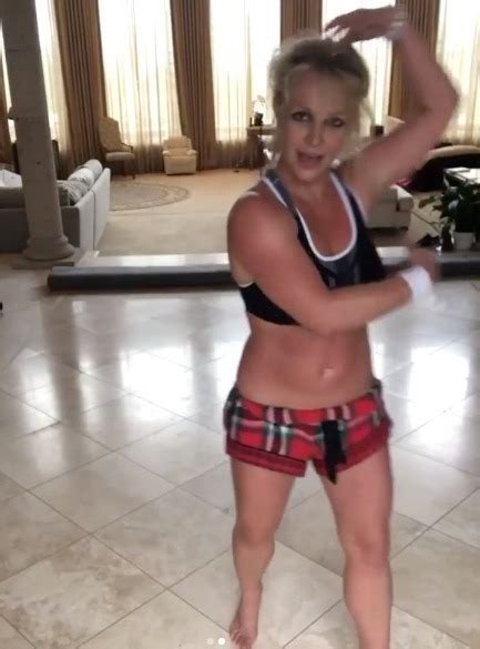 Britney Spears Writhes Around In Sports Bra And Shorts For Freestyle Dance Routine And Uses Her