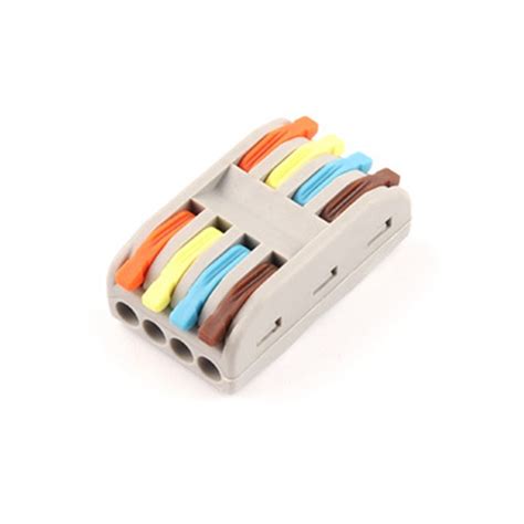 Quick Wire Connectors With Rail 4pin Pct 224 Terminal Block Conductor Spl 4 Push In Led Light