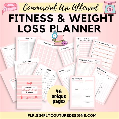 Fitness And Weight Loss Planner Simply Couture PLR