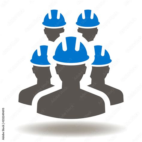 Industry Workers Group Icon Vector Construction Worker Team Logo