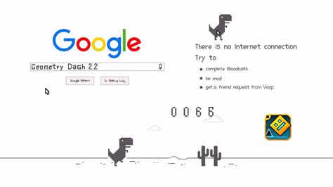 Google No Internet Dinosaur Game Simulation Made In Geometry Dash Youtube