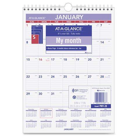At A Glance Wall Calendar With Hanger Ld Products