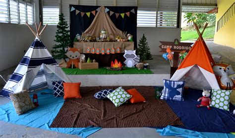 For fall, bring pumpkins and gourds indoors for a festive cornucopia on your dining room table. Partylicious Events PR: {Woodland Camping Birthday}